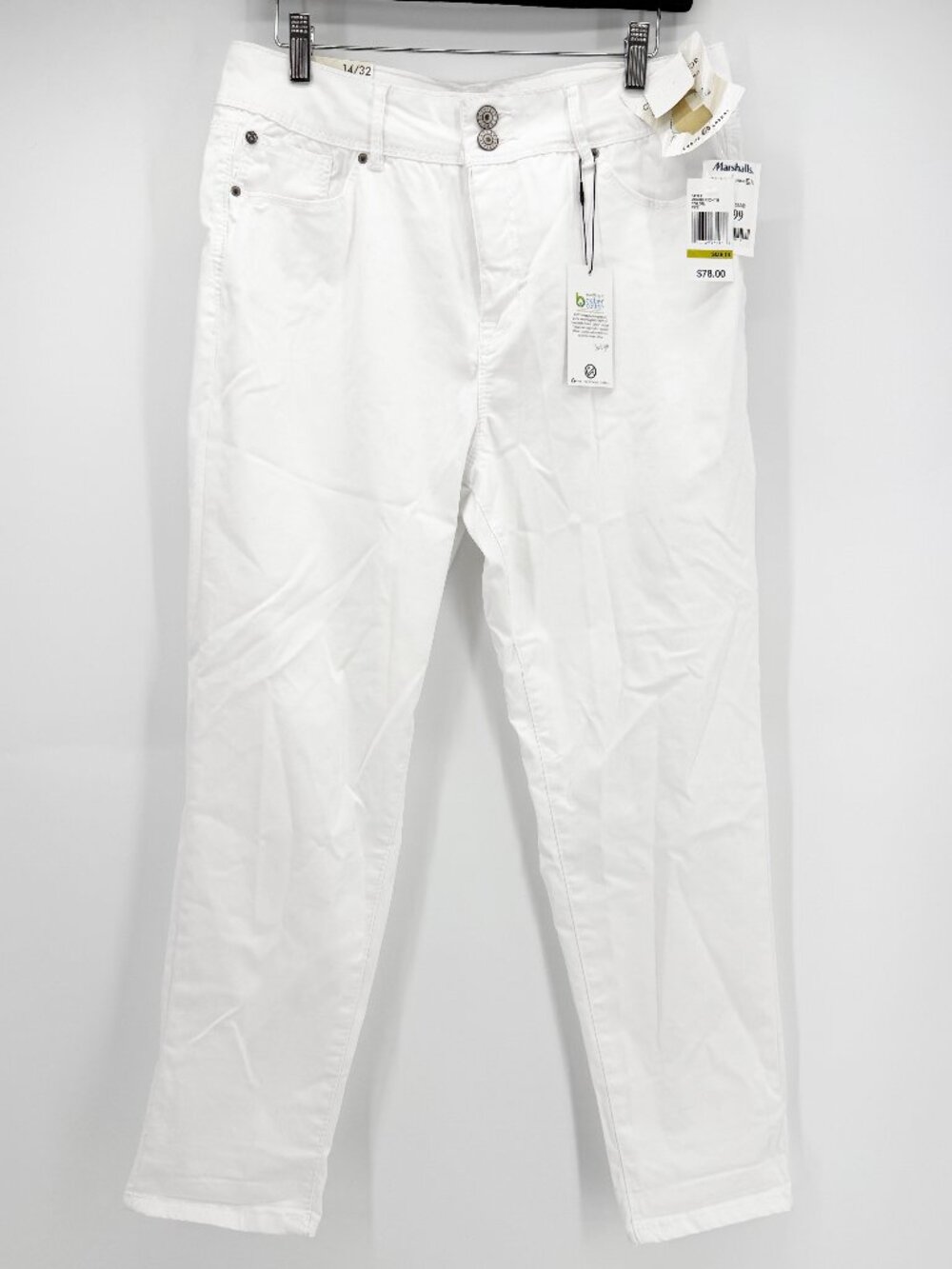 CURVE APPEAL High-Rise Straight-Leg WHITE JEANS NWT 14/32 - Picture 2 of 13
